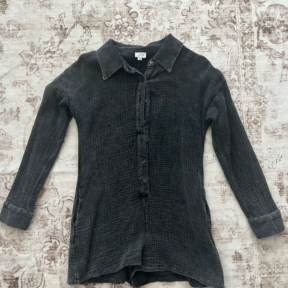 Black Button-Up Romper